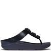 FIT FLOP WOMENS WEDGE TOE POST SANDAL - NAVY